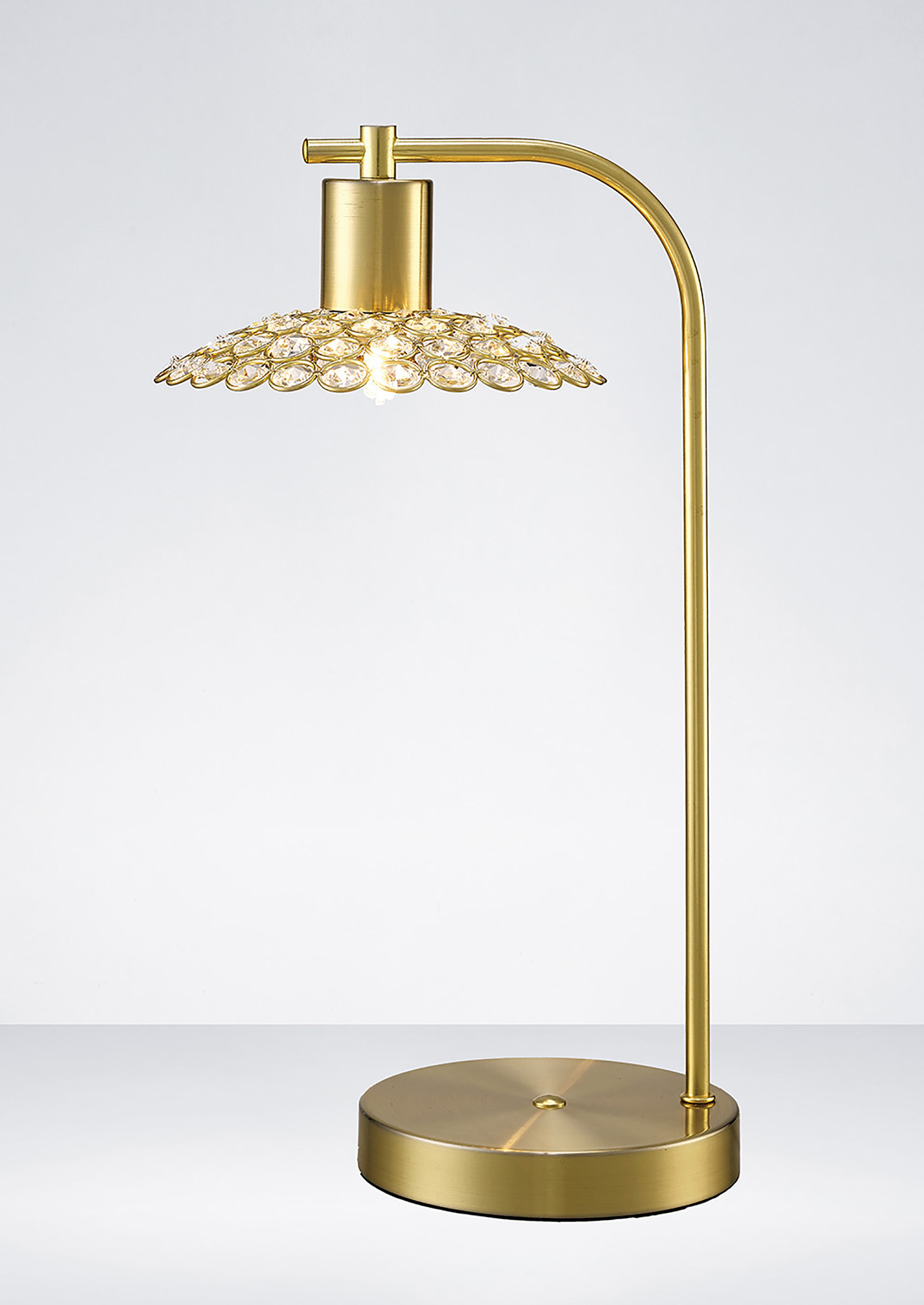 IL20603  Ellen Crystal 41cm 1 Light Table Lamp Satin Brass